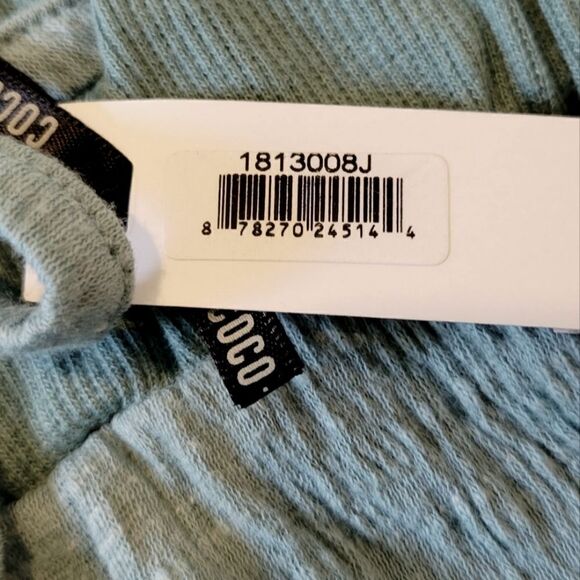 Coco & Carmen Green Textured Drawstring Stretch Leisure Pull-On Shorts Size M/S - Picture 4 of 6